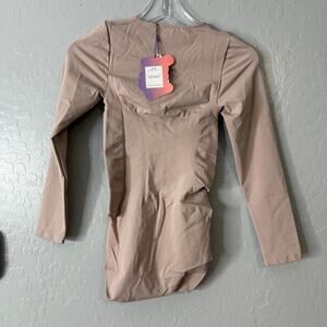 Yitty Nearly Naked Shaping Longsleeve Bodysuit, 1x/2x Mink Me